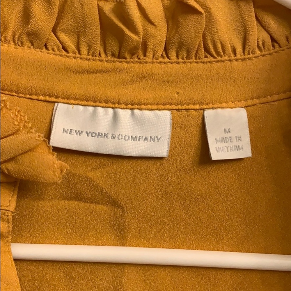 New York & Company Mustard Blouse - Picture 4 of 6